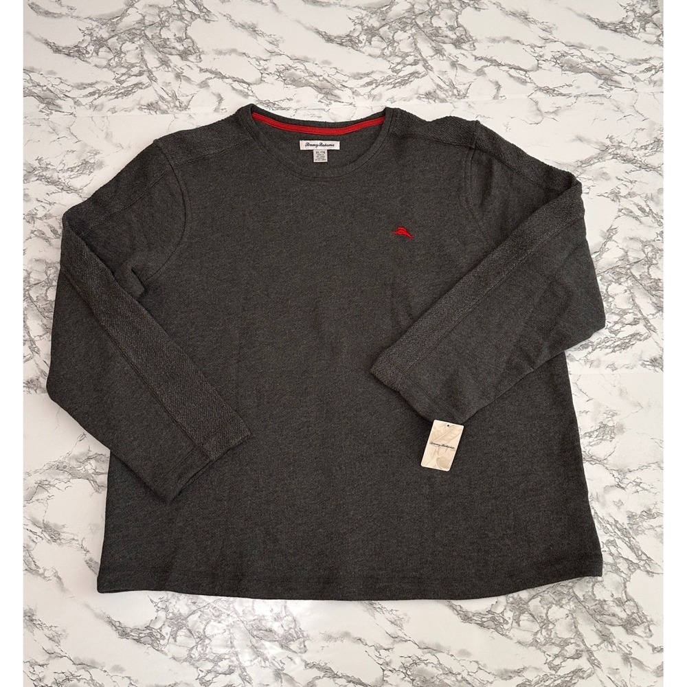 Tommy Bahama Mens XL Gray Cotton Blend Marlin Logo Crewneck Sweatshirt NWT